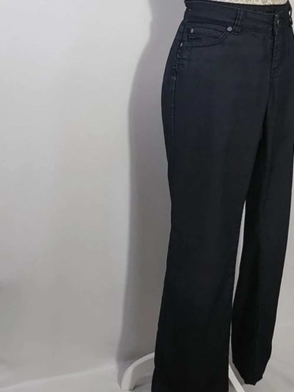 Prana Women SZ 2 Black Low Rise Straight Pocket Denim Jean Pants Hiking Outdoor